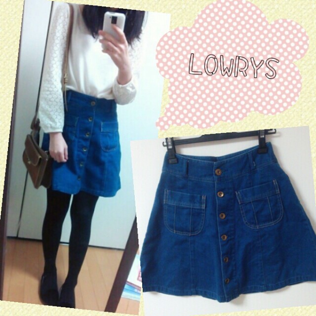 LOWRYS FARM(ローリーズファーム)のLOWRYS♡前ボタンデニムSK レディースのスカート(ミニスカート)の商品写真