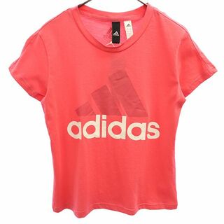 アディダス(adidas)の未使用 アディダス ロゴプリント 半袖 Tシャツ S ピンク adidas クルーネック レディース(Tシャツ(半袖/袖なし))