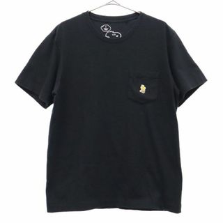 ユニクロ(UNIQLO)のユニクロ カウズピーナッツコラボ スヌーピー ワンポイントワッペン 半袖 Tシャツ M ブラック UNIQLO +J KAWS×PEANUTS メンズ(Tシャツ/カットソー(半袖/袖なし))