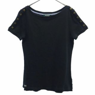 ローレンラルフローレン 半袖 ボートネック Tシャツ S ブラック LAUREN RALPH LAUREN レディース(Tシャツ(半袖/袖なし))