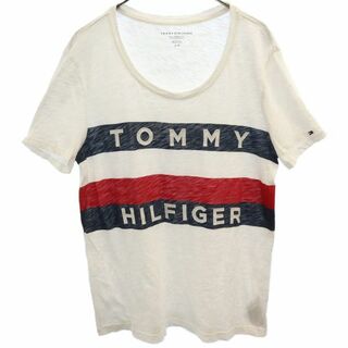 トミーヒルフィガー(TOMMY HILFIGER)のトミーヒルフィガー ロゴ 半袖 Tシャツ S/P ホワイト TOMMY HILFIGER クルーネック レディース(Tシャツ(半袖/袖なし))