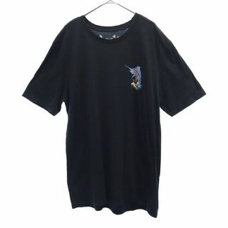 ハーレー フィッシュ プリント 半袖 Tシャツ M ブラック Hurley クルーネック メンズ