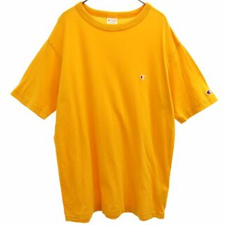 チャンピオン(Champion)のチャンピオン ワンポイント刺繍 半袖 Tシャツ XL オレンジ Champion クルーネック メンズ(Tシャツ/カットソー(半袖/袖なし))