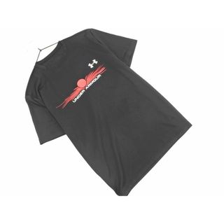 アンダーアーマー(UNDER ARMOUR)のUNDER ARMOUR アンダーアーマー プリント カットソー sizeSM/黒ｘ赤 ■◆ メンズ(Tシャツ/カットソー(半袖/袖なし))