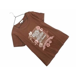 Lui Chantant ルイシャンタン プリント Tシャツ size40/茶 ■◆ レディース(Tシャツ(半袖/袖なし))