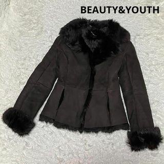 ビューティアンドユースユナイテッドアローズ(BEAUTY&YOUTH UNITED ARROWS)のBEAUTY&YOUTH ラムムートンレザージャケット 羊革 ブラウン(ムートンコート)