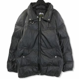 ステューシー(STUSSY)のステューシー レザーダウンジャケット BURLY GEAR 71009333(ダウンジャケット)