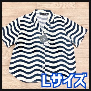 マリメッコ(marimekko)のUNIQLO×Marimekko リネンブレンドオープンカラーシャツ Lサイズ(シャツ/ブラウス(半袖/袖なし))