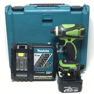 マキタ(Makita)のΘΘMAKITA マキタ インパクトドライバ 14v 充電器・充電池2個・ケース付 程度C TD134D 黄緑(その他)