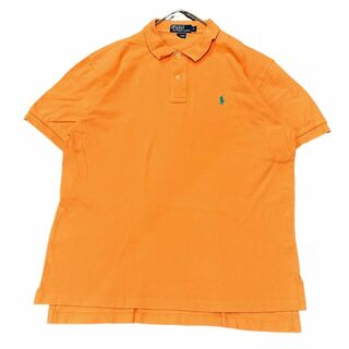 ポロラルフローレン(POLO RALPH LAUREN)のポロラルフローレン 半袖ポロシャツ 無地 オレンジ ポニー刺繍 夏物古着g42(ポロシャツ)