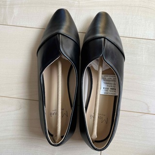 ローヒール　黒　靴　レディース　M(ハイヒール/パンプス)