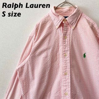 ラルフローレン(Ralph Lauren)のラルフローレン　長袖シャツ　ボタンダウン　ストライプ　カラーポニー　男女兼用　S(シャツ)