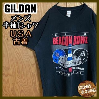 ギルタン(GILDAN)のアメフト チーム ロゴ ギルダン Tシャツ メンズ USA古着 スポーツ 半袖(Tシャツ/カットソー(半袖/袖なし))