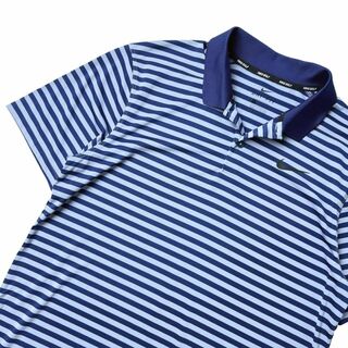 ナイキ(NIKE)の美品 ナイキ ゴルフ DRI-FIT 半袖 ポロシャツ メンズ M ブルー(ウエア)