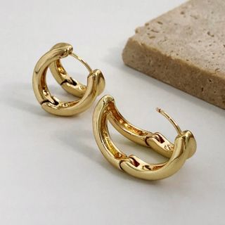 リムアーク(RIM.ARK)のDouble line gold hoop pierce No.742(ピアス)