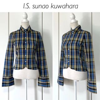 スナオクワハラ(sunaokuwahara)の【美品】I.S. sunao kuwahara チェックブラウス(シャツ/ブラウス(長袖/七分))