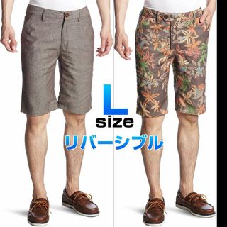 レヴォ(Revo)のRevo コットンリネンリバーシブルショーツ L(ショートパンツ)