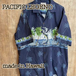 PACIFIC LEGEND パシフィックレジェンド　アロハシャツ　ネイビー系(Tシャツ/カットソー(半袖/袖なし))