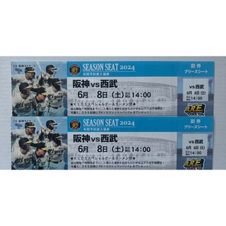 阪神タイガース - 【通路側席】下段　6月8日（土）阪神 vs 西武　ブリーズシート2連番　ペア