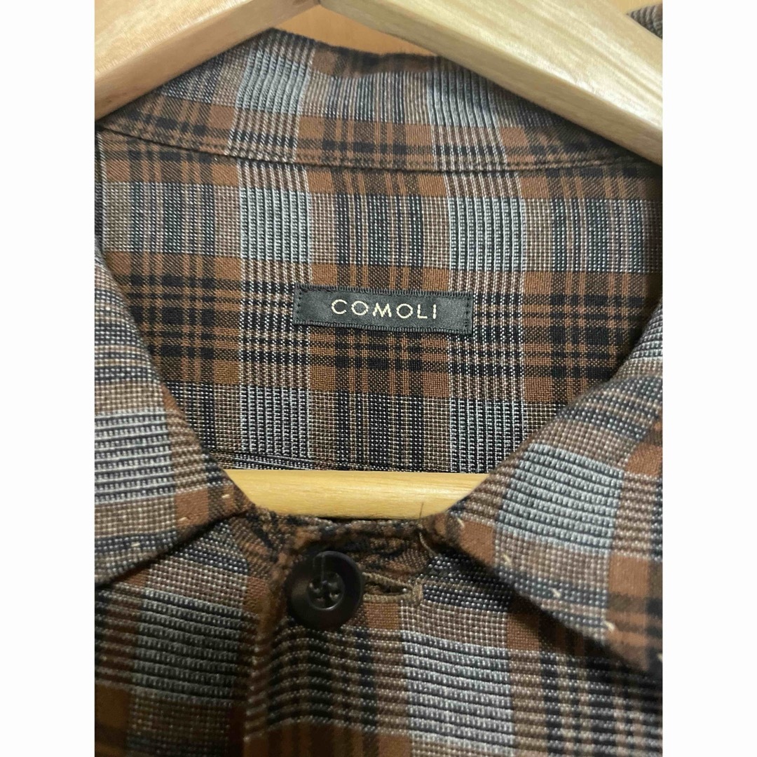 サイズ1】19SS comoli レーヨンオープンカラーシャツ チェック サイズ1】19SS comoli レーヨンオープンカラーシャツ チェック