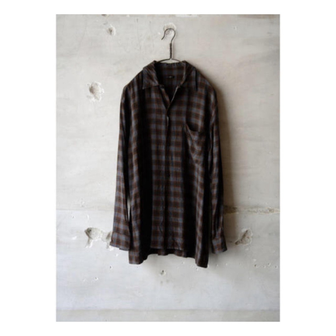 サイズ1】19SS comoli レーヨンオープンカラーシャツ チェック サイズ1】19SS comoli レーヨンオープンカラーシャツ チェック