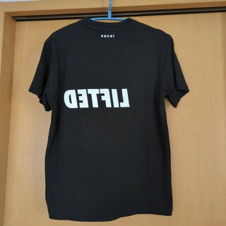 サカイ(sacai)のsacai 表裏プリント ブラック Tシャツ サイズ0(Tシャツ(半袖/袖なし))