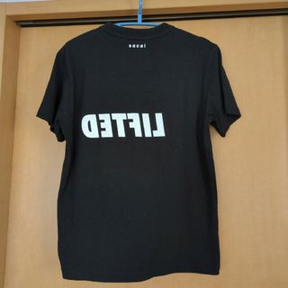 sacai 表裏プリント ブラック Tシャツ サイズ0