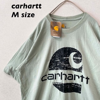 カーハート(carhartt)の日本未発売【新品タグ付き】カーハート　半袖Tシャツ　ビッグプリント　緑色　M(Tシャツ/カットソー(半袖/袖なし))