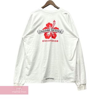 クロムハーツ(Chrome Hearts)のCHROME HEARTS Honolulu Limited Back Scroll Logo LS Tee クロムハーツ ホノルル限定バックスクロールロゴロングスリーブTシャツ 長袖カットソー ロンT 胸ポケット ハイビスカス ハワイ ホワイト サイズL【240531】【新古品】【me04】(Tシャツ/カットソー(半袖/袖なし))