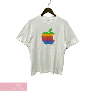90's Hanes Apple Rainbow Logo S/S Tee 90's ヘインズアップルレインボーロゴTシャツ 半袖カットソー ヴィンテージTシャツ 企業ロゴ フォトプリント バンT ホワイト サイズM【240531】【中古-A】【me04】(Tシャツ/カットソー(半袖/袖なし))