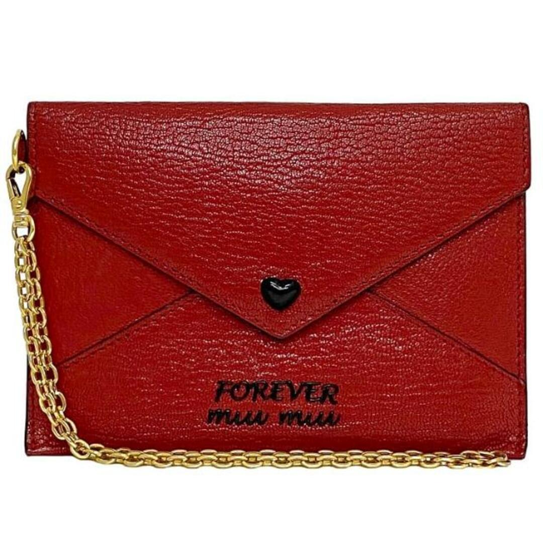 MIU MIU - ミュウミュウ カードケース レッド マドラス 5TL346 MIU MIU - ミュウミュウ カードケース レッド マドラス 5TL346