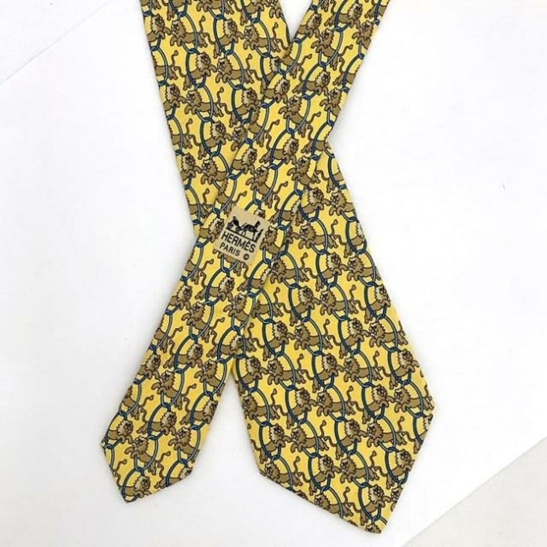 HERMES - エルメス ネクタイ イエロー クリーニング済み 美品 HERMES - エルメス ネクタイ イエロー クリーニング済み 美品