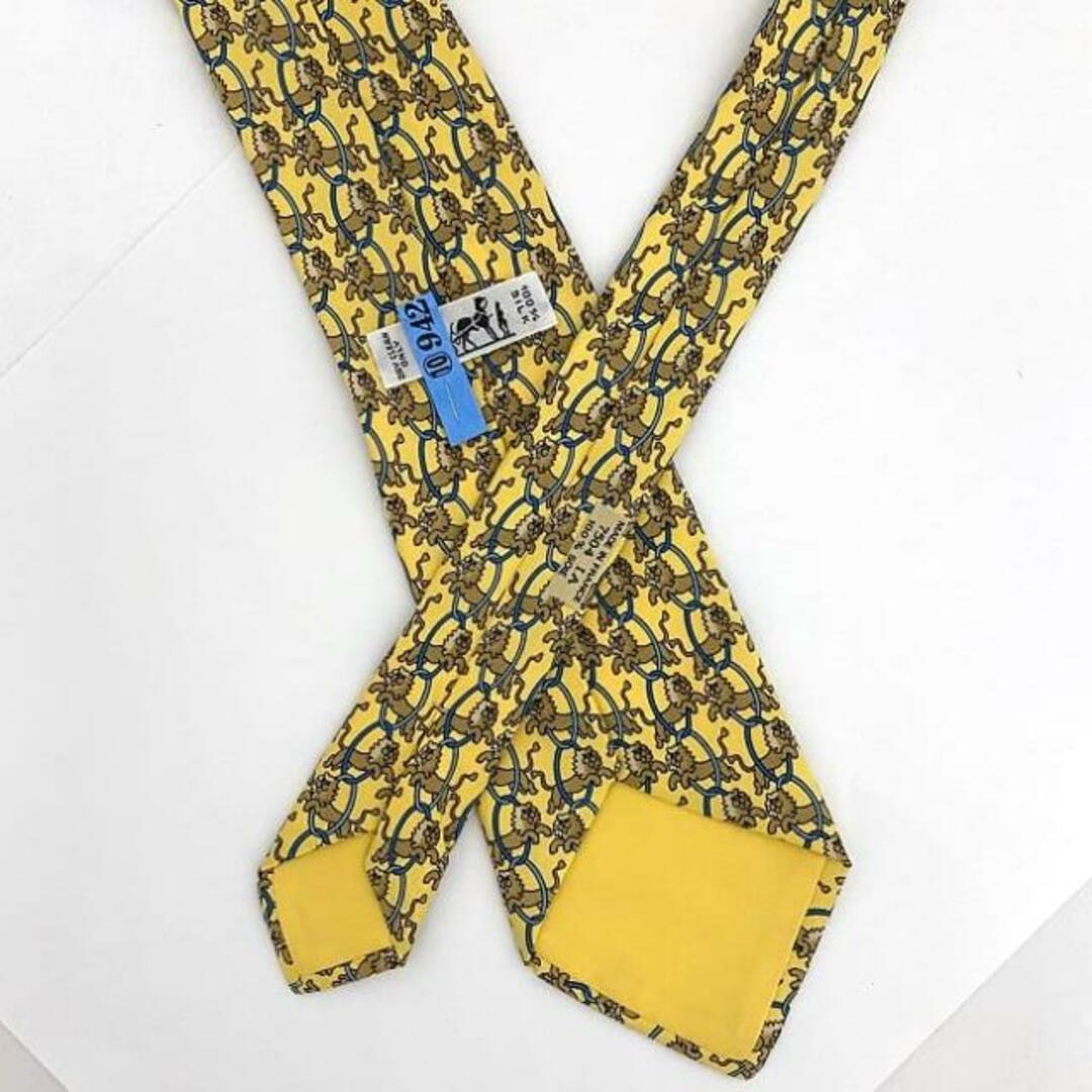 HERMES - エルメス ネクタイ イエロー クリーニング済み 美品 HERMES - エルメス ネクタイ イエロー クリーニング済み 美品