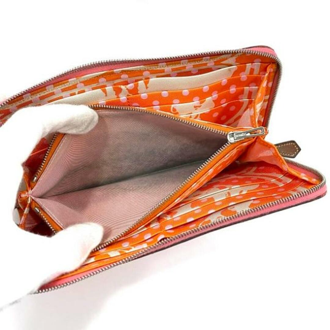 HERMES - エルメス 二つ折り 長財布 アザップ シルクイン ピンク HERMES - エルメス 二つ折り 長財布 アザップ シルクイン ピンク