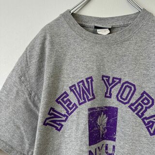 ビンテージ　古着　アメリカ製　ニューヨーク　カレッジ　メンズ　半袖tシャツ　M(Tシャツ/カットソー(半袖/袖なし))
