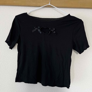 Tシャツ 胸空き 黒(Tシャツ(半袖/袖なし))