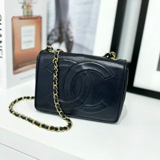 シャネル(CHANEL)のシャネル ラムスキン デカココ チェーンショルダーバッグ ネイビー(ショルダーバッグ)