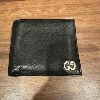 グッチ(Gucci)のGUCCI 財布 ブラック 薄い 2つ折り財布 レザーコインウォレット(折り財布)