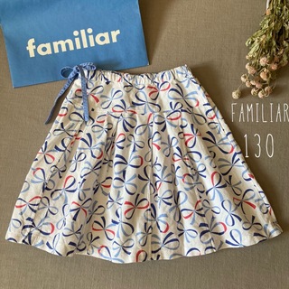 familiar - familiar ファミリア❁⃘✾ 清楚でガーリーなリボン柄スカート130