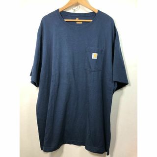 300610● carhartt K87 NVY ポケット Tシャツ 2XL (Tシャツ/カットソー(半袖/袖なし))