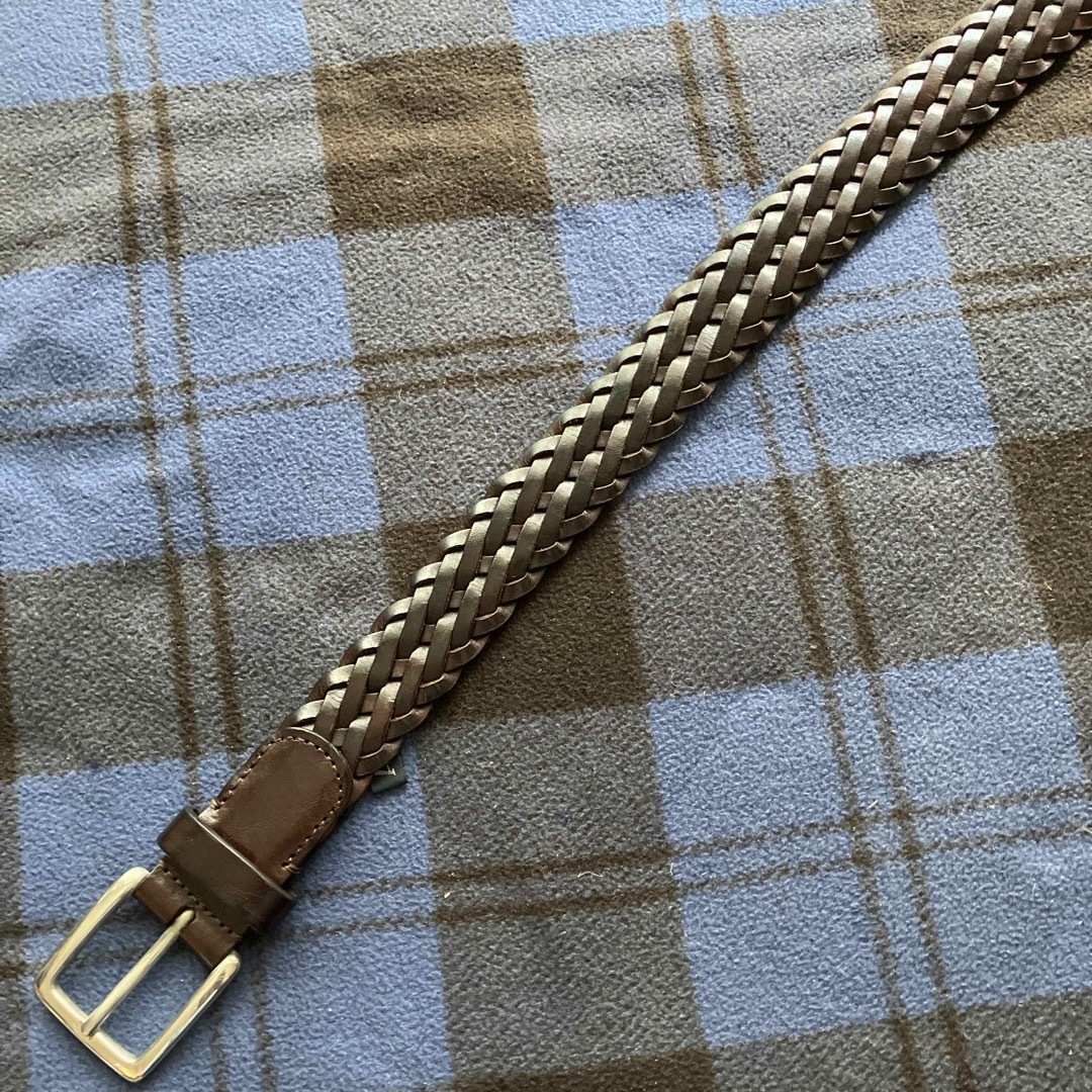 【美品】Anderson's イタリア産 ゴムメッシュベルト ピン 【L】 濃茶 Anderson's - 伊製Anderson's 本革メッシュベルト80cm幅約3cm