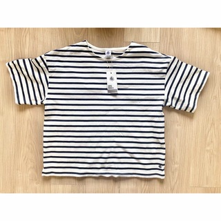 新品 未使用 Petit bateau プチバトー Tシャツ ボーダー ロゴ