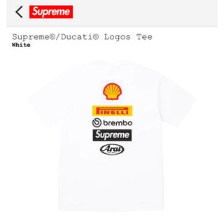 シュプリーム(Supreme)のSupreme x Ducati Logos Tee ドゥカティ ロゴ Tシャツ(Tシャツ/カットソー(半袖/袖なし))