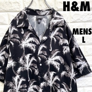 H&M エイチアンドエム　アロハシャツ　総柄シャツ　メンズLサイズ