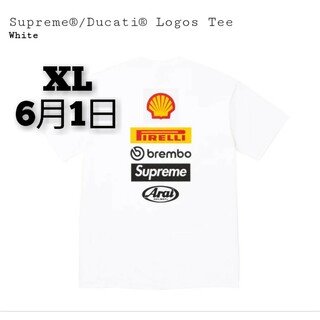 シュプリーム(Supreme)のSupreme x Ducati Logos Tee "White"(Tシャツ/カットソー(半袖/袖なし))