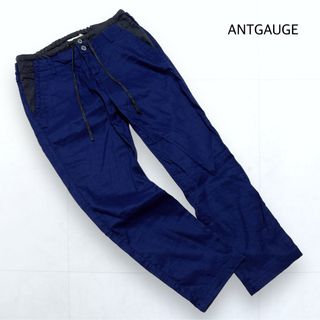 Antgauge - アントゲージ リネン ストレッチ トラウザー ダブルベルト ブルー L