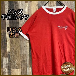 メンズ 半袖 Tシャツ 赤 L クラブチーム USA古着 90s(Tシャツ/カットソー(半袖/袖なし))