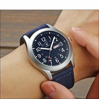 ◆◇◆ SALE ◆◇◆ ミリタリー デザイン 腕時計 ブルー 青 30m 防水(腕時計(アナログ))
