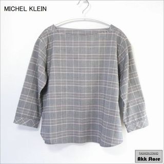 ミッシェルクラン(MICHEL KLEIN)のMICHEL KLEIN レディース トップス 七分袖 チェック ブラウス M　(シャツ/ブラウス(長袖/七分))