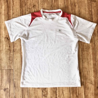 ミズノ MIZUNO スポーツTシャツ　スポーツシャツ メッシュシャツ 白赤